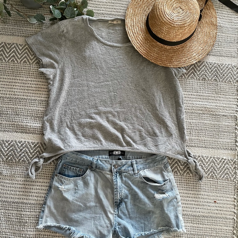Madewell grey top with ties